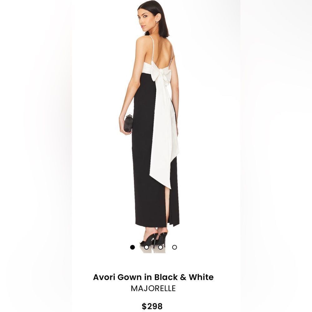 MAJORELLE Black and White Backless Dress